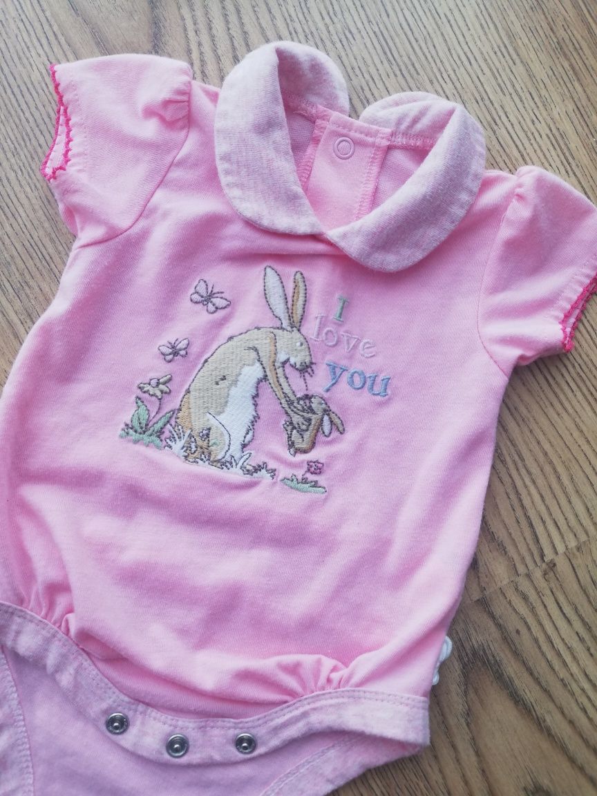 Body niemowlęce z krótkim rękawem dla dziewczynki króliczki zajączki