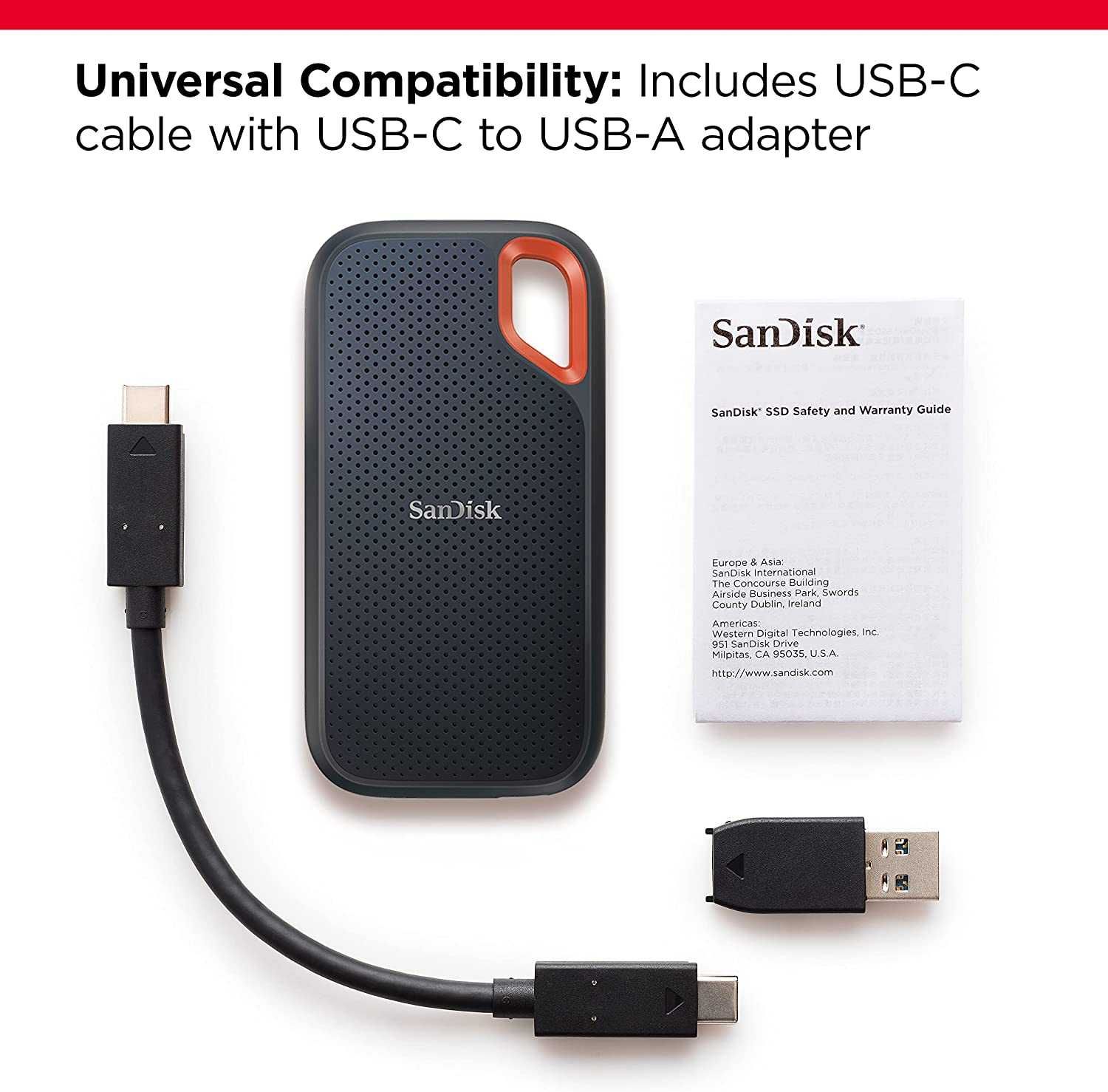 SSD SanDisk Extreme Portable 1Tb, 2Tb, 4Tb накопичувач, винчестер