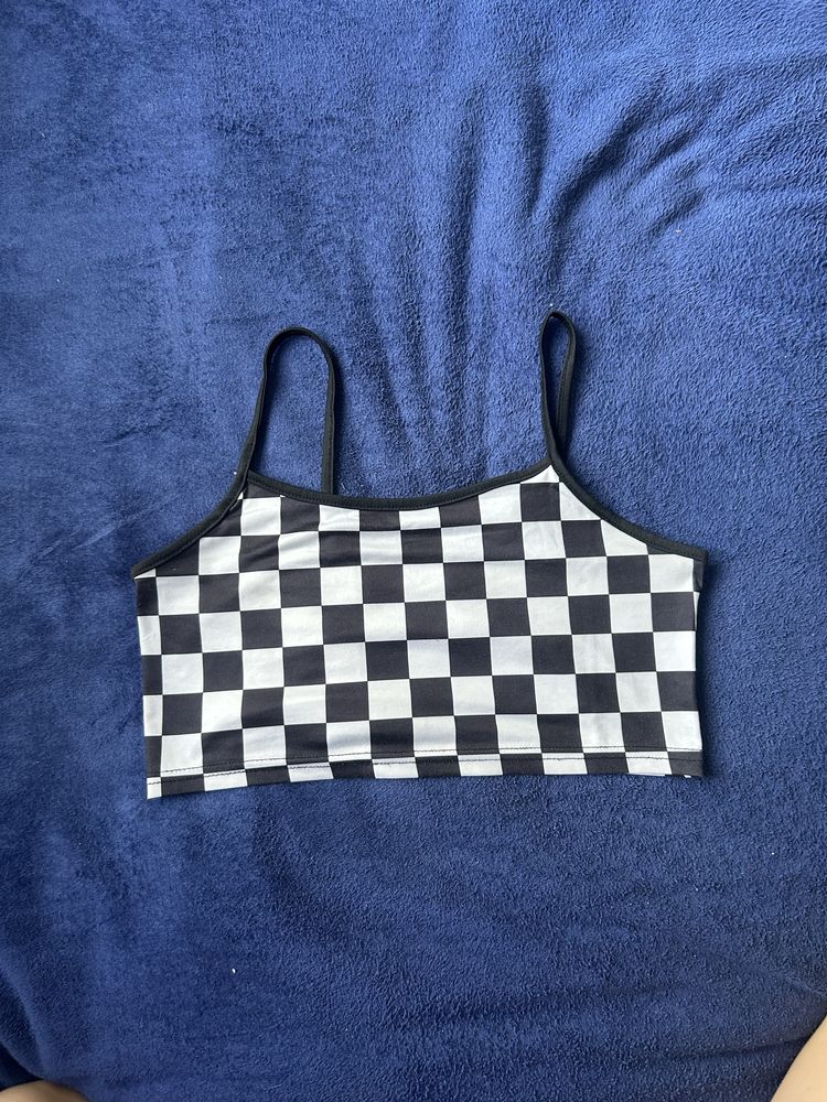 Crop top w szachownicę Shein XS