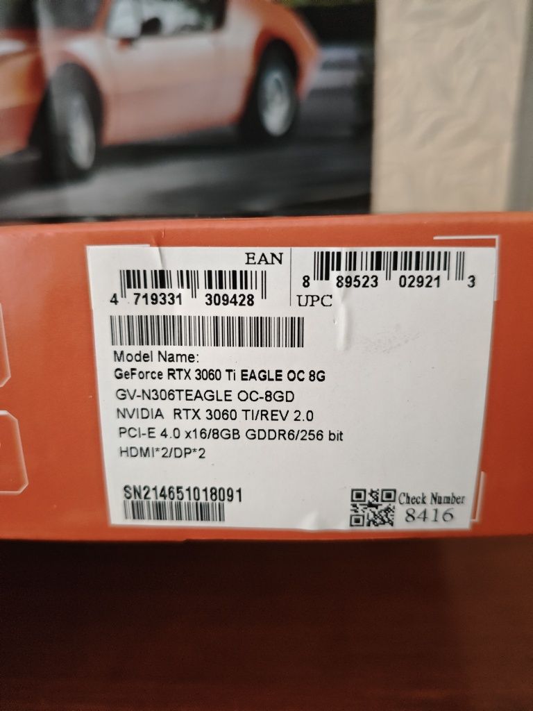Відеокарта Gigabyte RTX 3060ti 8gb