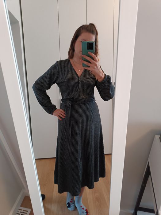 Sukienka czarno srebrna brokat Medicine XL