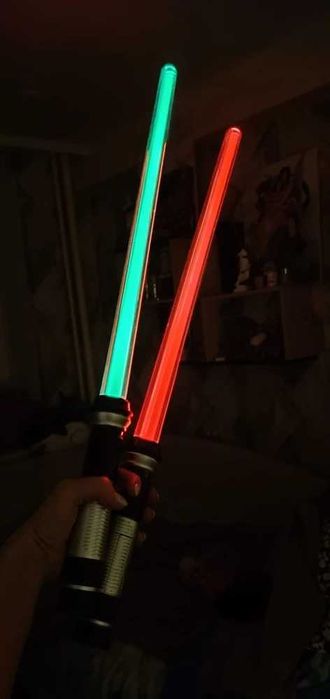 Световой меч ситха 132 см Двусторонний 12 изменяющихся цветов +звук