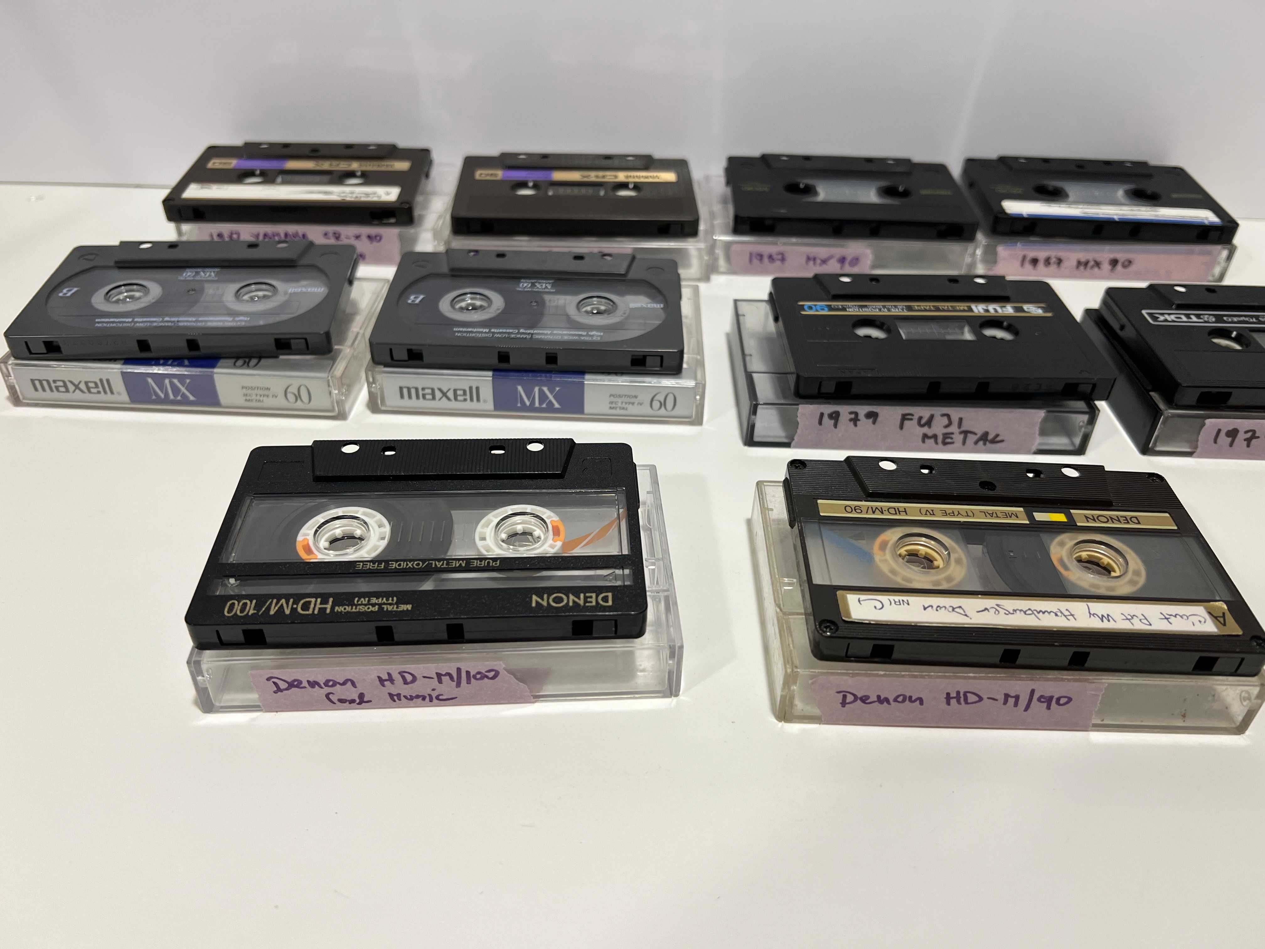 8 kaset metalowych i 2 chromowe, Maxell, TDK, Yamaha, Denon, Fuji #63