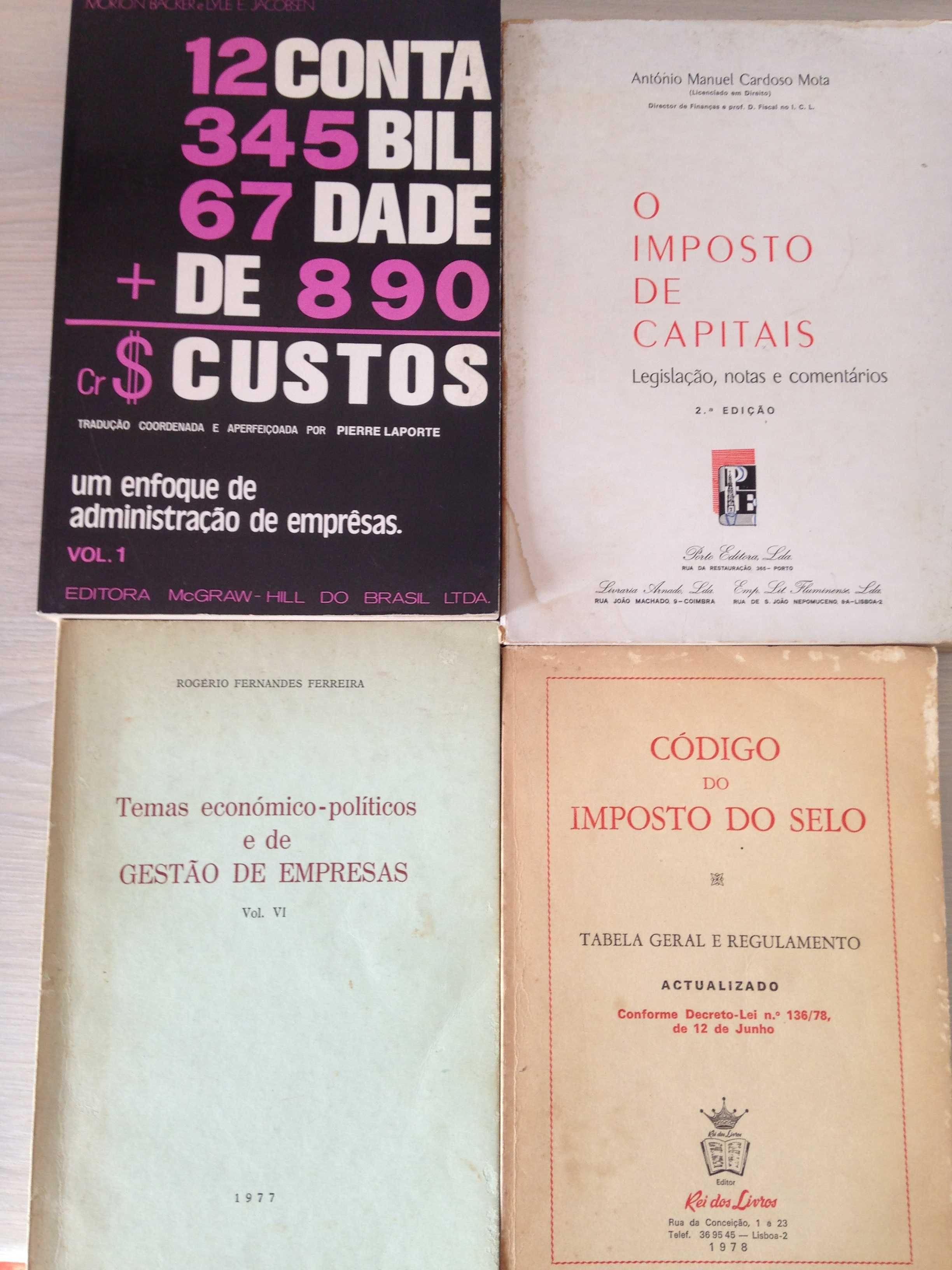 Livros antigos de Contabilidade, Gestão, Economia e Direito