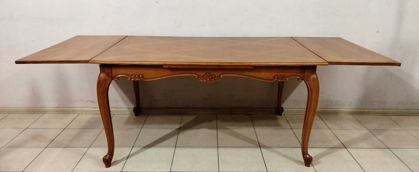stylowy stół rozkładany ludwik + 6 krzeseł