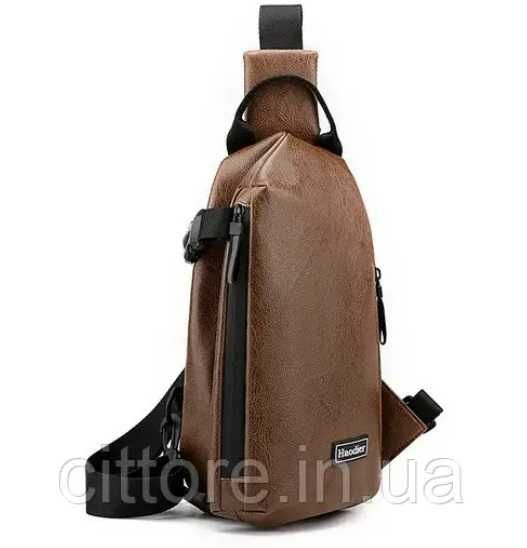 Мужской женский спортивный рюкзак через плечо слинг с USB выходом