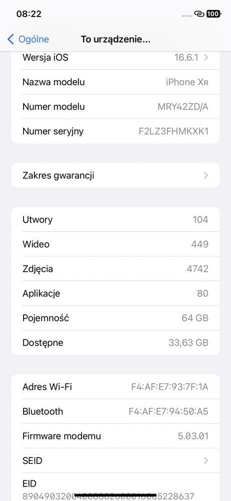 iPhone XR - 64GB - czarny