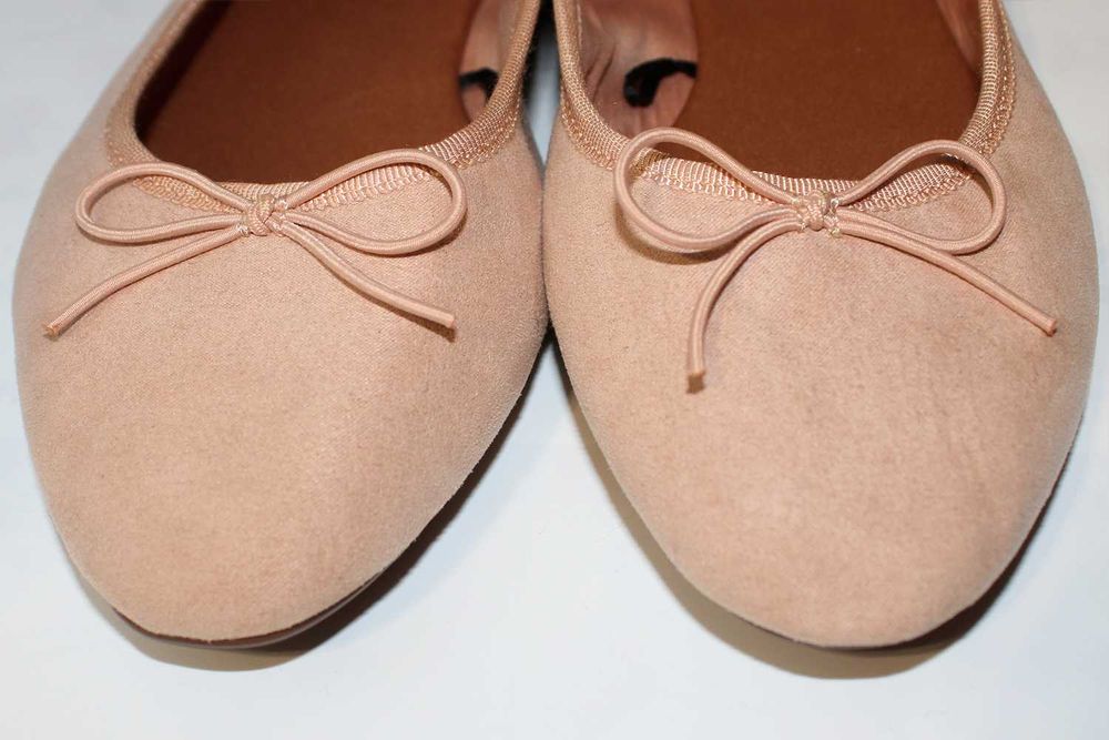 H&M balerinki 37 jasnoróżowe brzoskwiniowe pudrowe beżowe Sylwester