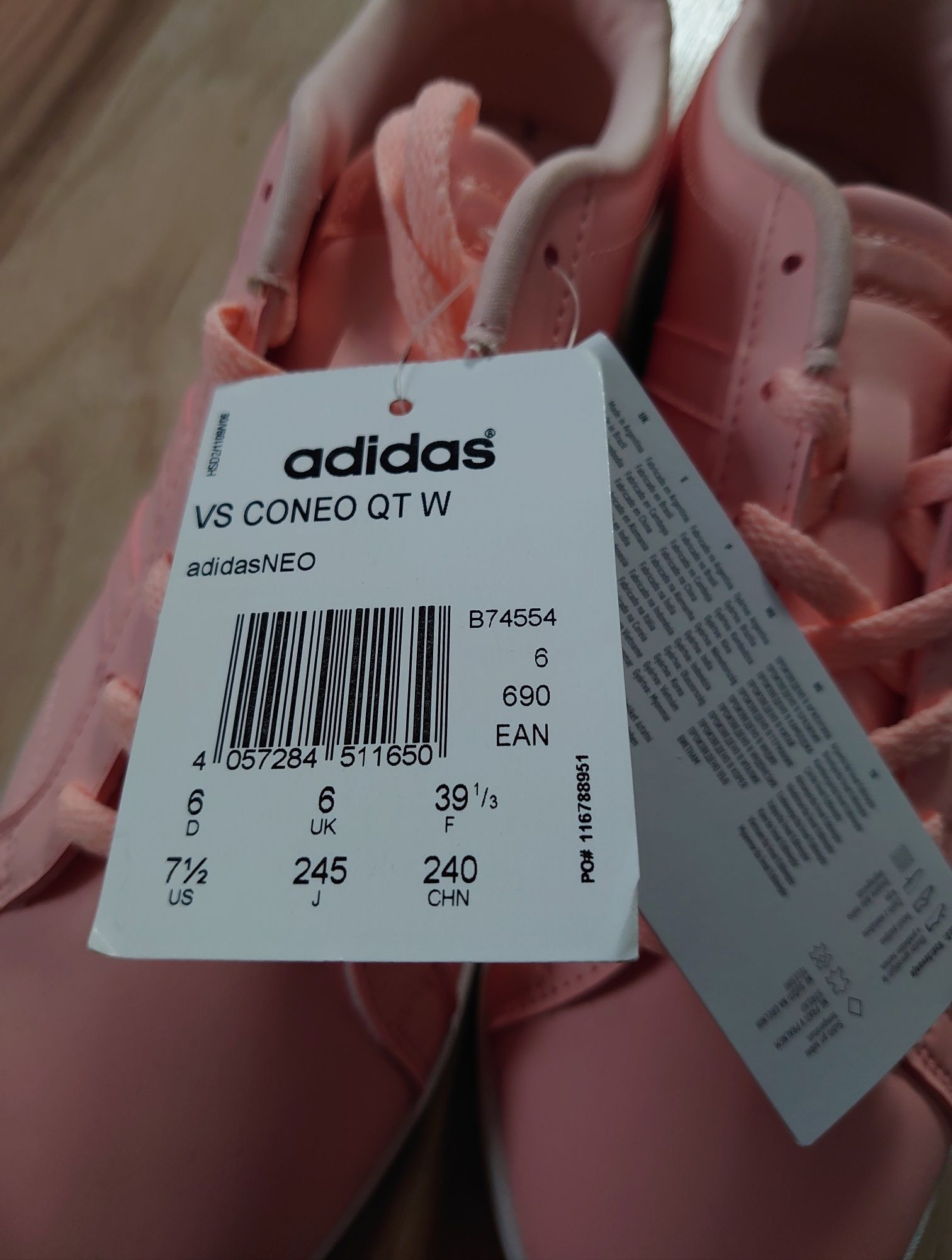 Adidas VS Coneo QT W Adidas Neo rozmiar 39 1/3 Brzoskwiniowe