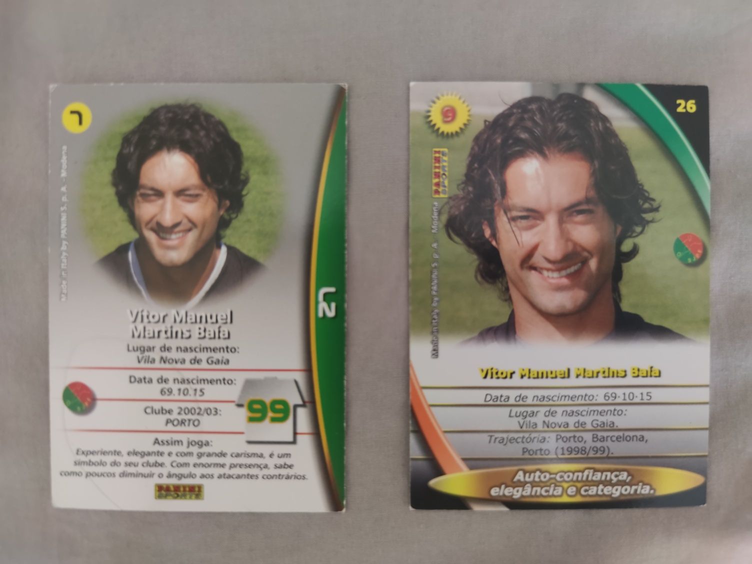 Cartas Panini Mega Craques Vítor Baía FCP excelente estado