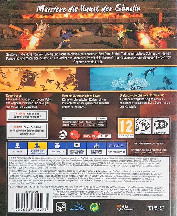 9 MONKEYS OF SHAOLIN Playstation 4 PS4 PS5 Sklep Multigames Kraków