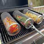 Grillowanie -duży koszyk, stal nierdzewna, grill ruszt okrągły bbq