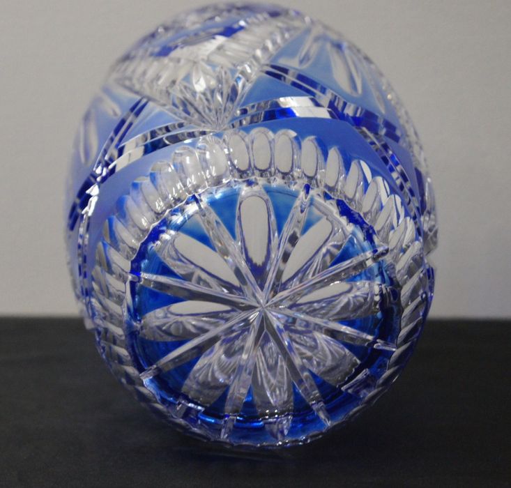 Wazon kobalt kryształ lata 70 duży