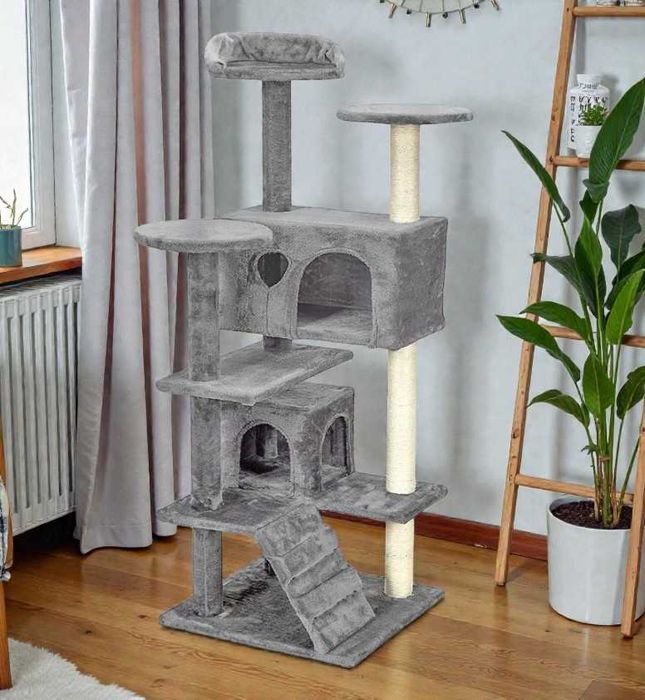 Drapak dla kota, 7 poziomów, 49 × 49 × 131 cm