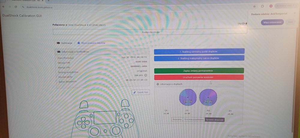 Pad dualshock 4 do ps5 z analogami tmr