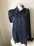 Camisa Azul Marinho Roberto Cavalli. Ombros 52 cm. Made in Itália