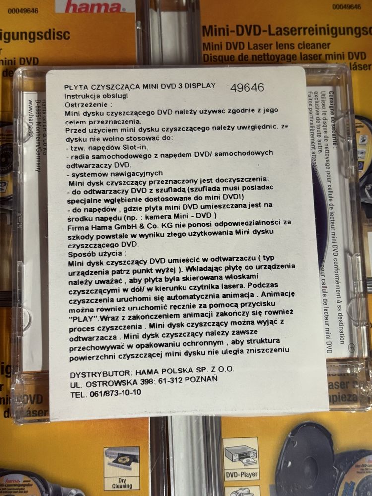 13 płyt czyszczących mini dvd hama