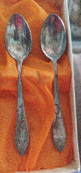 Komplet posrebrzanych łyżeczek, antyk