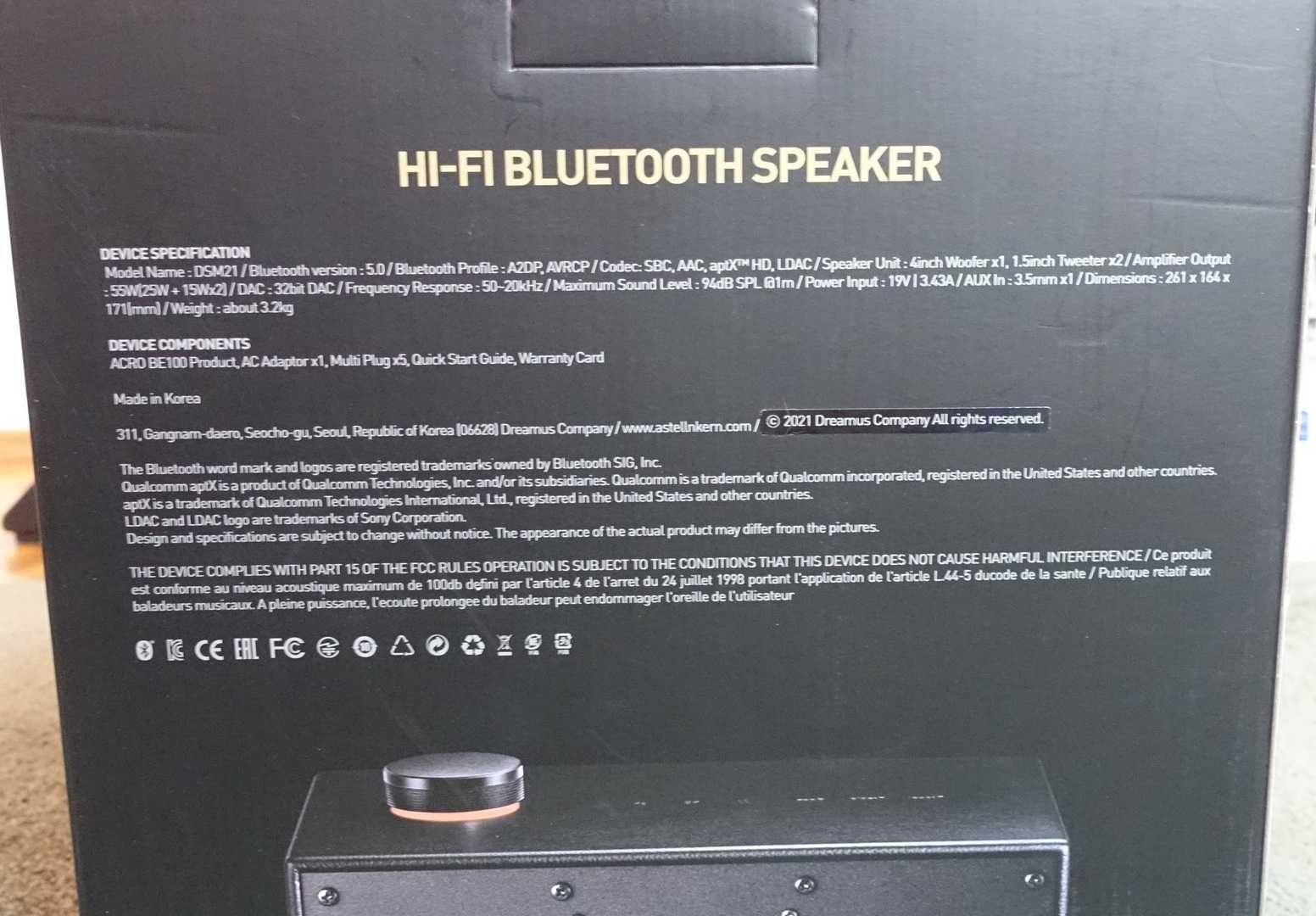 Głośnik Astell&Kern ACRO BE100  Bluetooth z Radiem FM Biały
