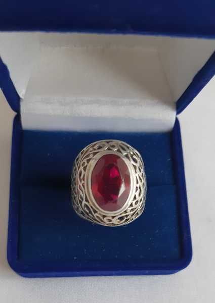 Перстень серебро 875 пробы, камень, позолота