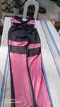 Legging Fitness Cirrê Preta Detalhes Texturizados Rosa