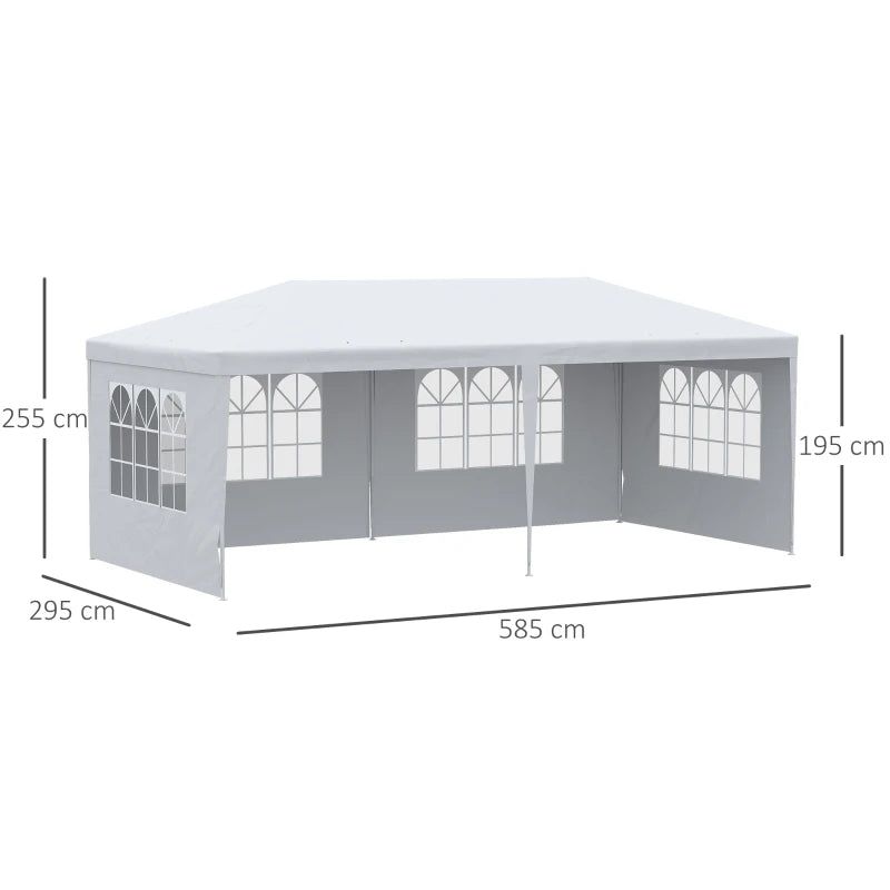 Tenda para Festas com Paredes Laterais Removíveis e 4 Janelas - 3x6m