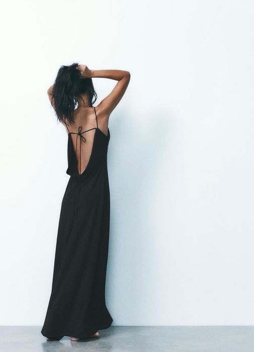 Сукня zara Xs S з відкритою спиною максі