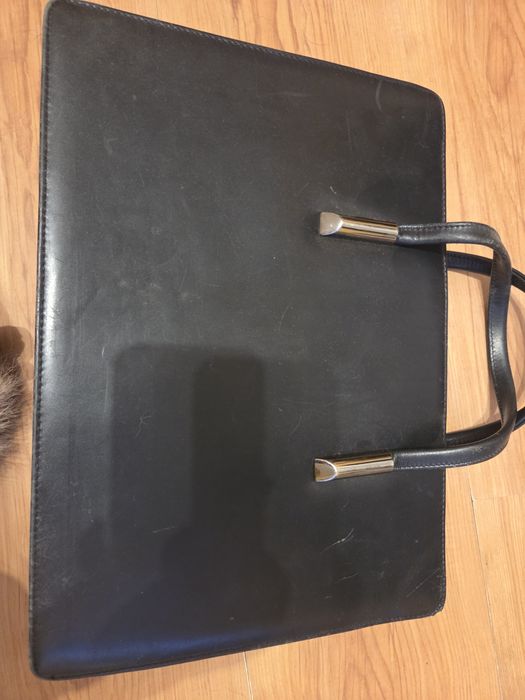 Torba ze skóry, czarna