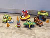 Duzy zestaw lego duplo, myjnia, złomek, samolot, motor