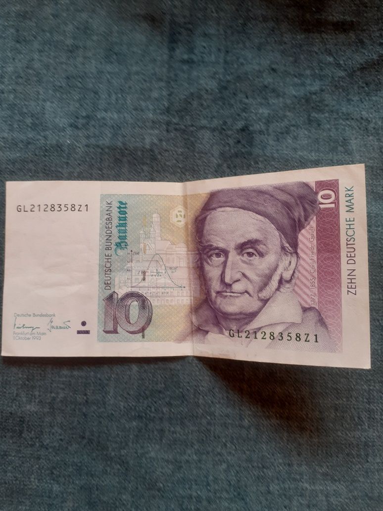 Banknot 10 Marek Niemieckich z 1993r.  ZEHN DEUTSCHE MARK