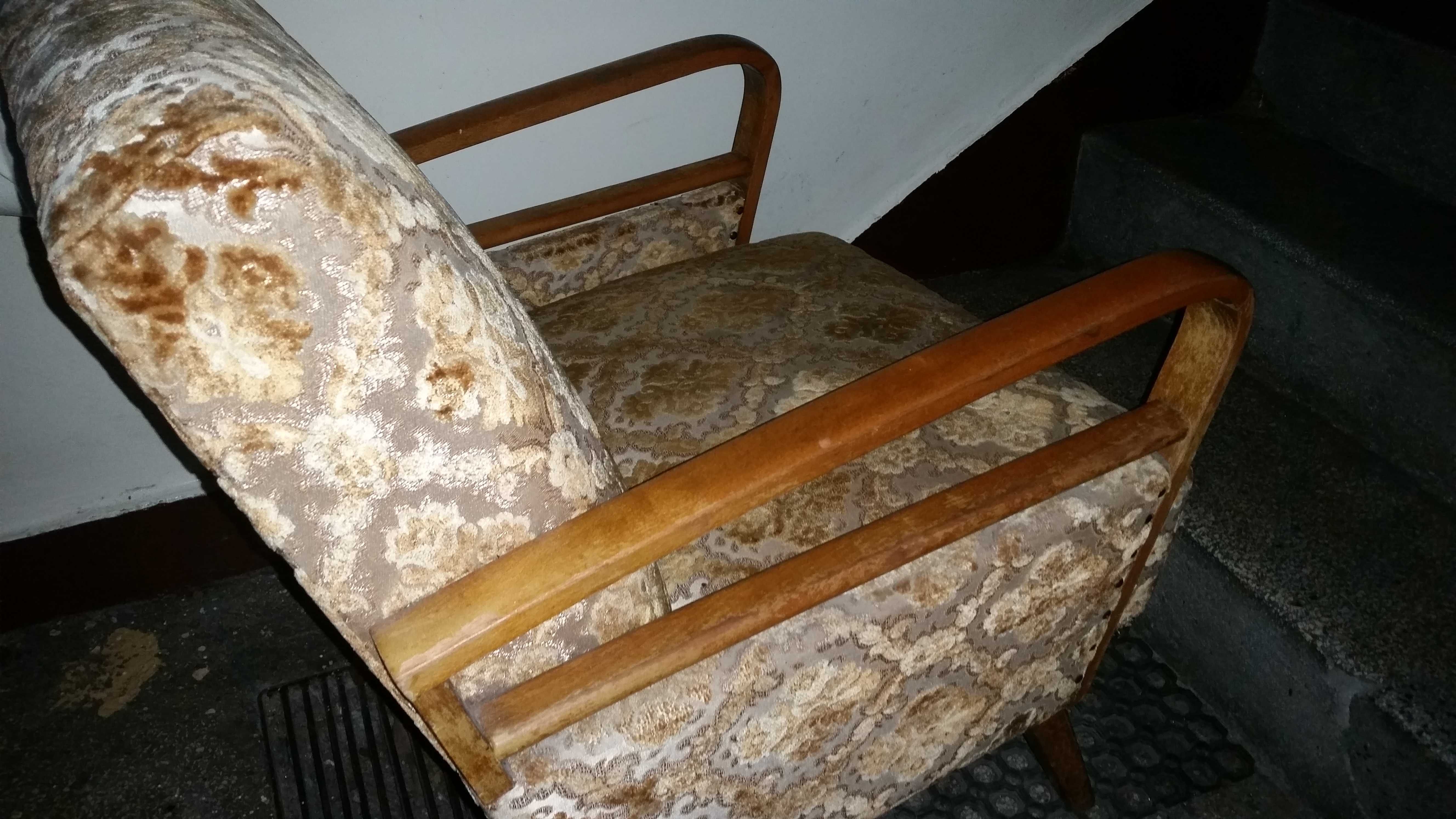 Fotel z oparciem prl niemiecki Retro Vintage Art Deco