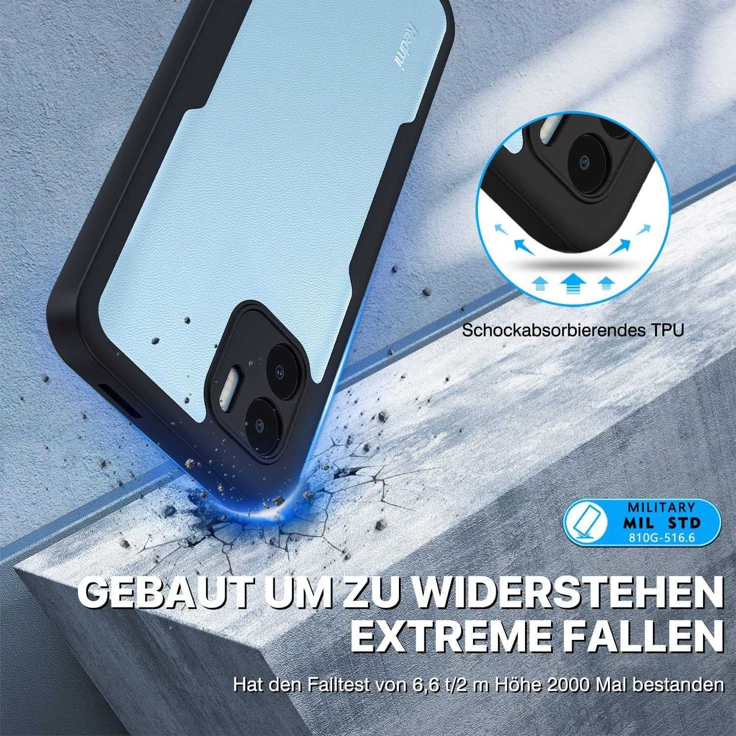 CENHUFO etui 360 do Xiaomi Redmi A1 / A2 4G etui pancerne folia LCD
