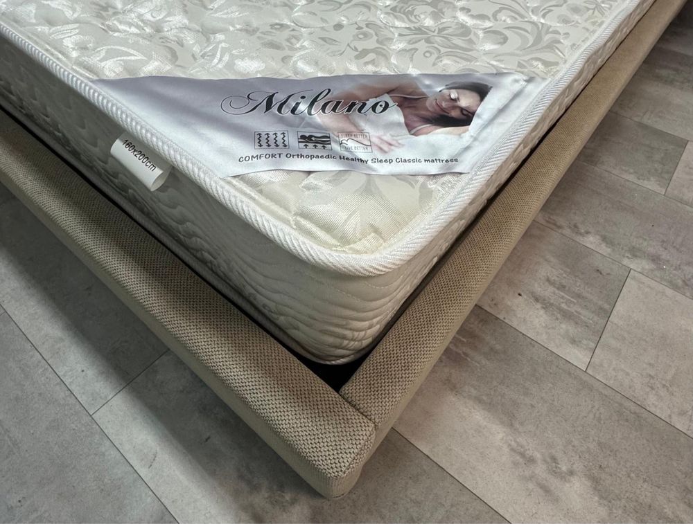 Łóżko małżeńskie sypialniane z materacem Milano