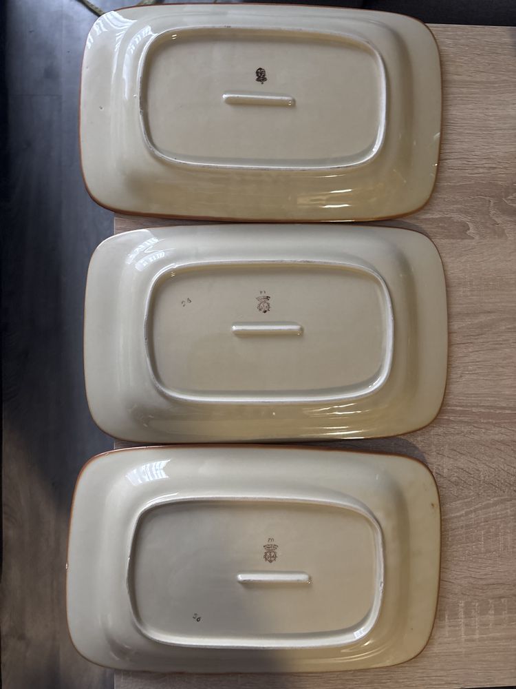 Patery półmiski 3 szt tulowice porcelit
