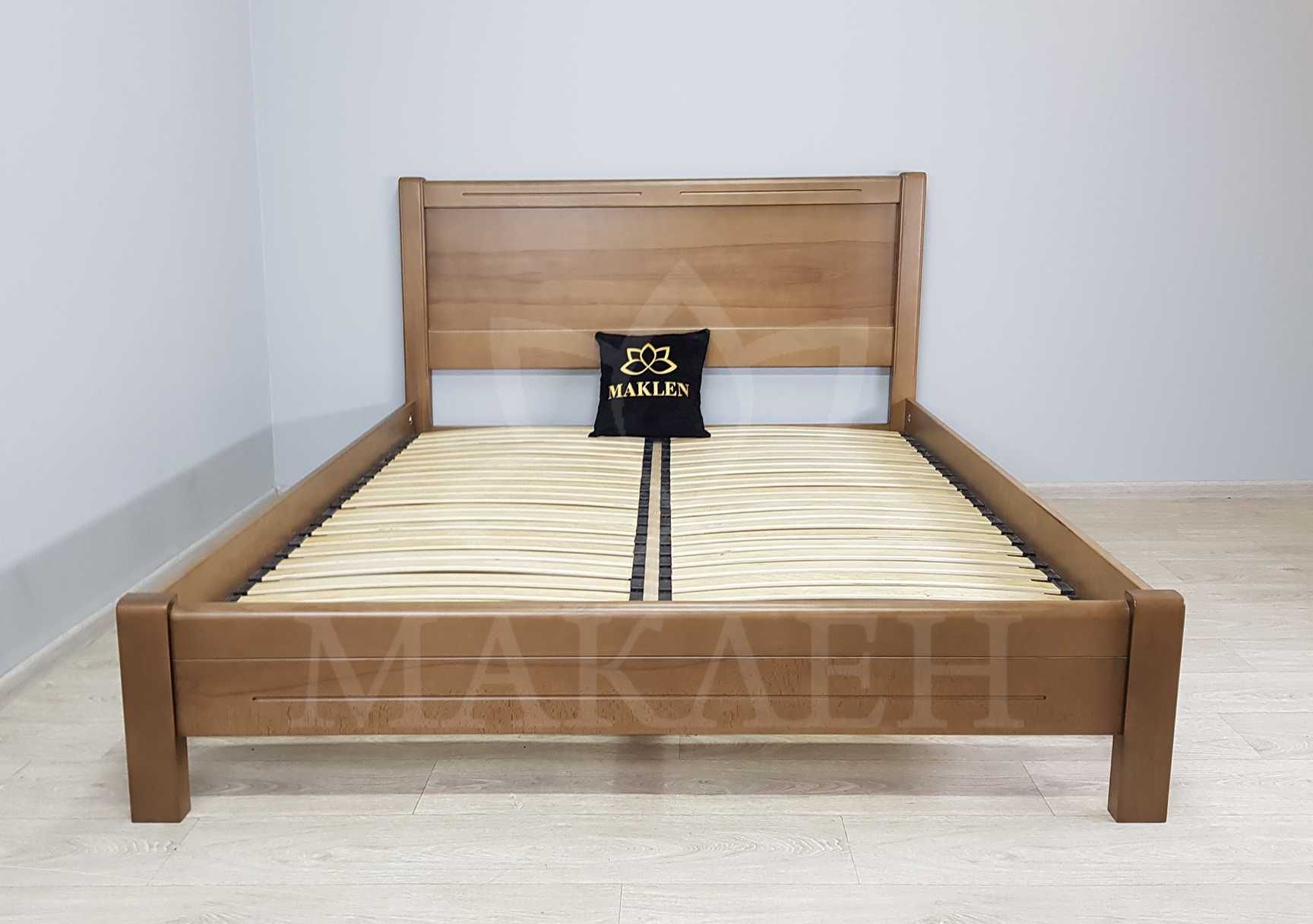 Двоспальне дерев'яне ліжко з масиву бука