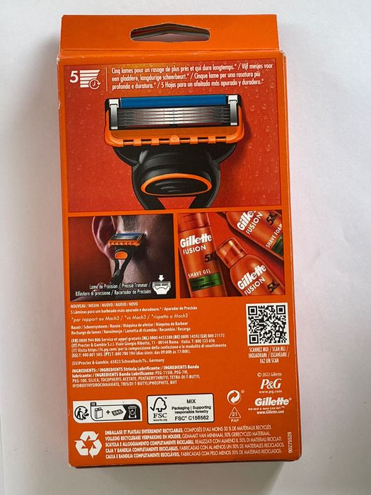 Gillette Fusion5 Zestaw Maszynka +10 wkłady z włoskiego rynku