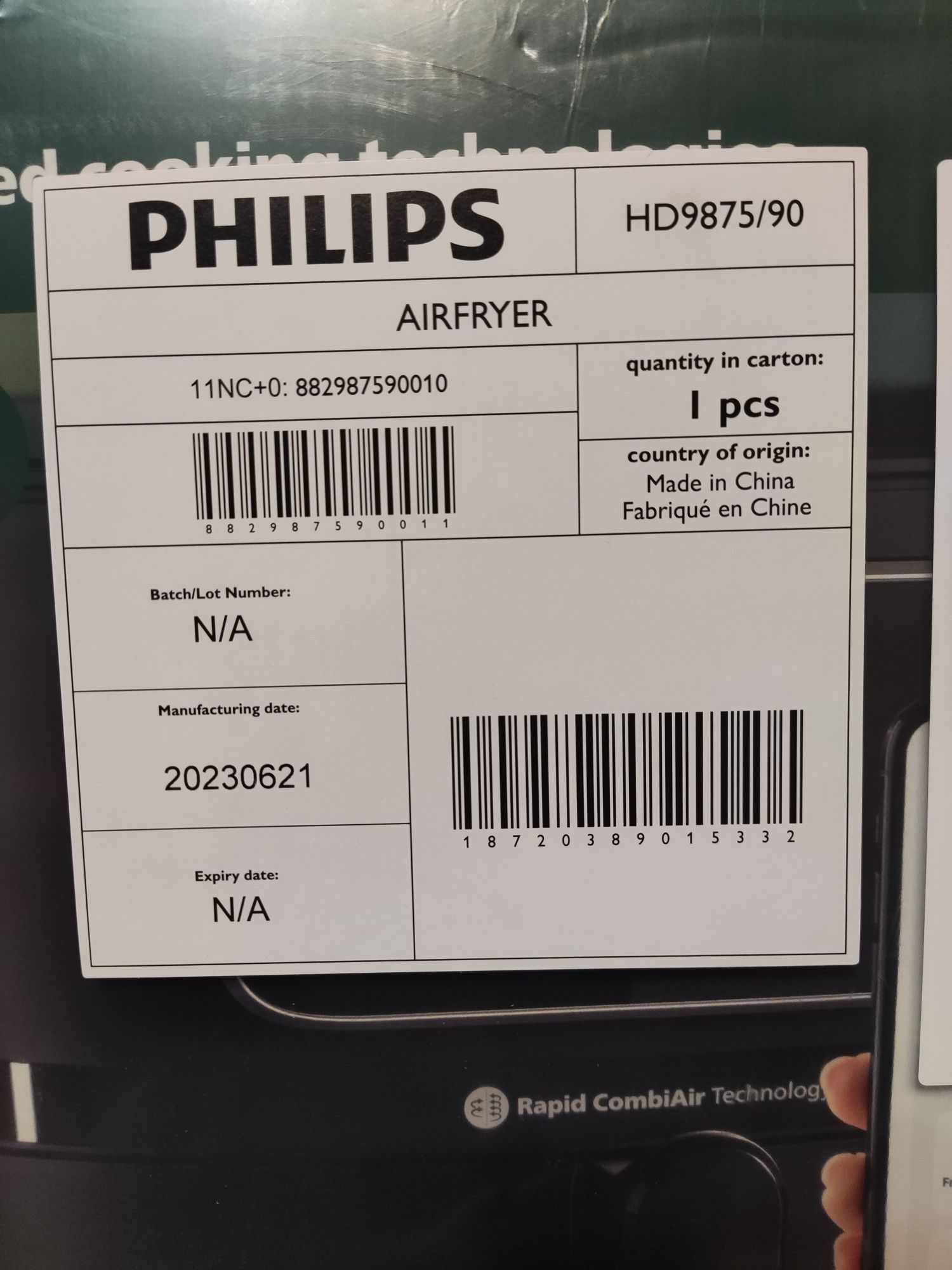 Мультипіч airfryer combi 7000 series xxl Philips HD 9875/90