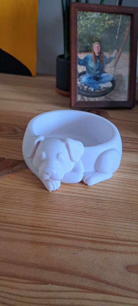 Miska dla psa 3D – śpiący szczeniaczek | Unikalny wydruk 3D |