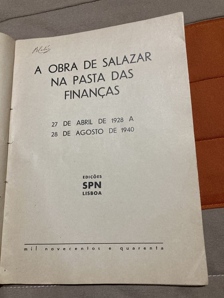 Livro A Obra de Salazar na Pasta das Finanças 1940