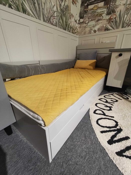 Zestaw mebli - chłopiec/ nastolatek łóżko szafa biurko szare