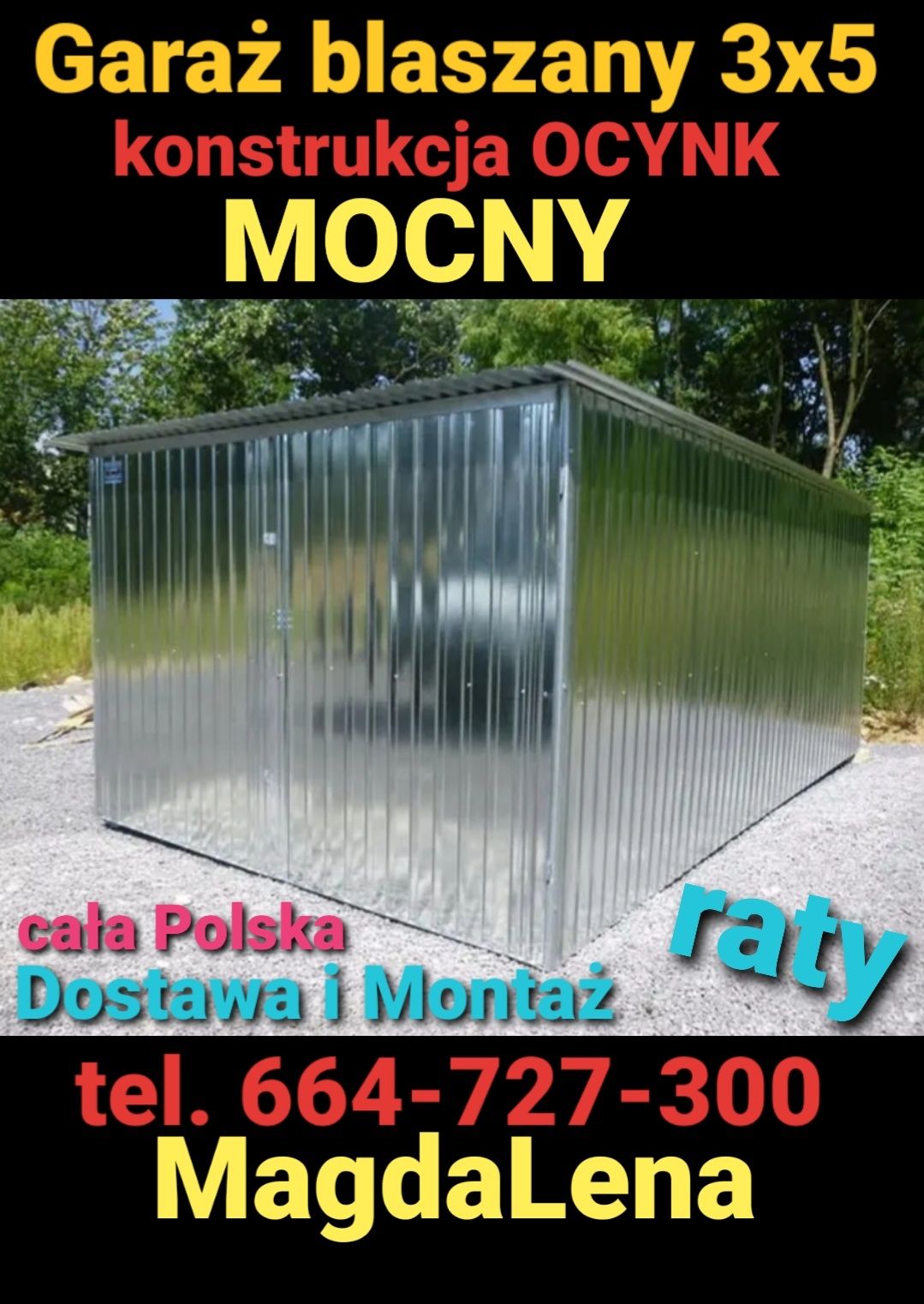 Garaż blaszany 3x5 1 gat montaż  Gratis! SZYBKI TERMIN Cała Polska !