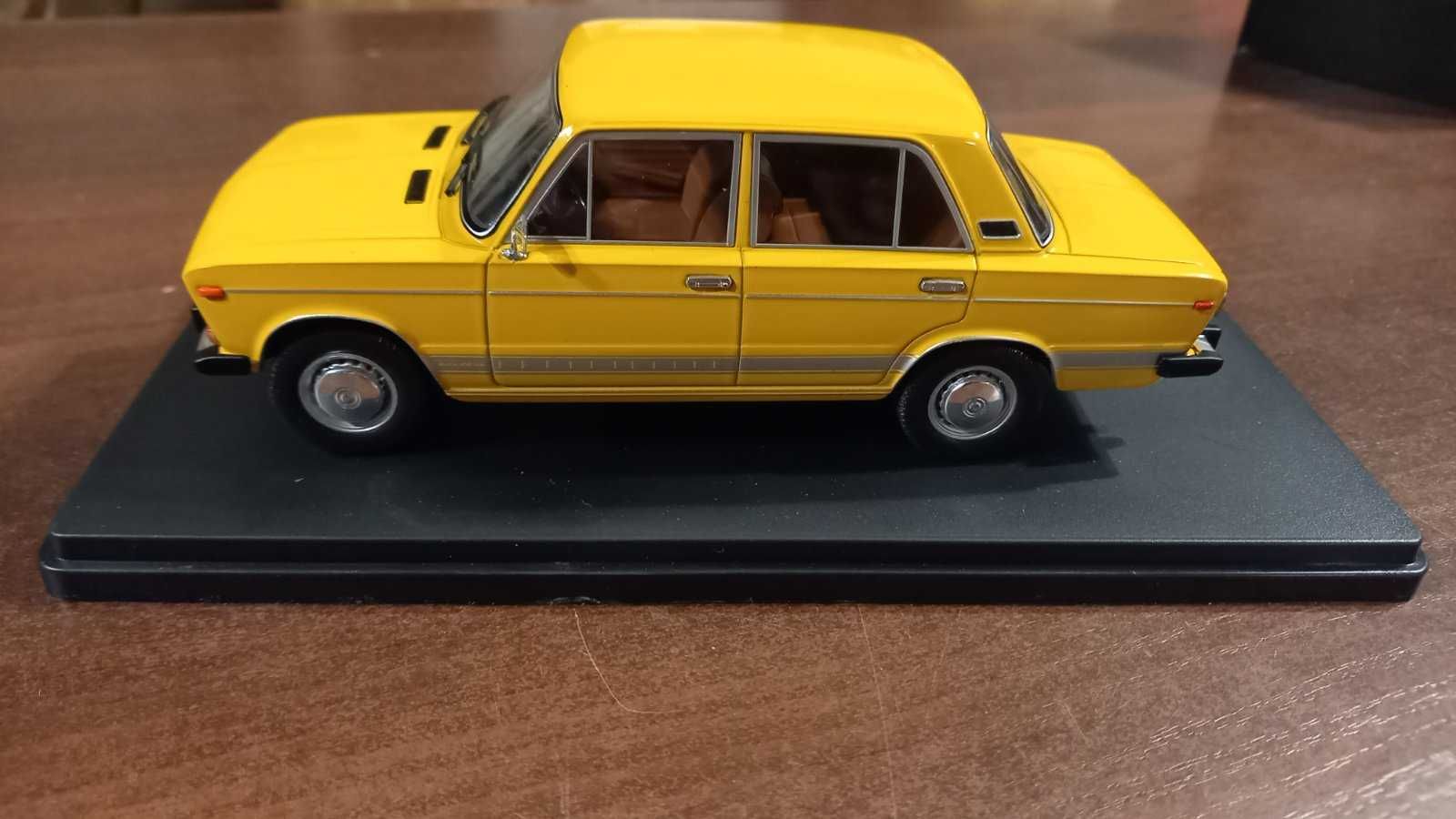 Модель ВАЗ 2106 LADA (1976) желтая (масштаб 1 :24) - WHITEBOX