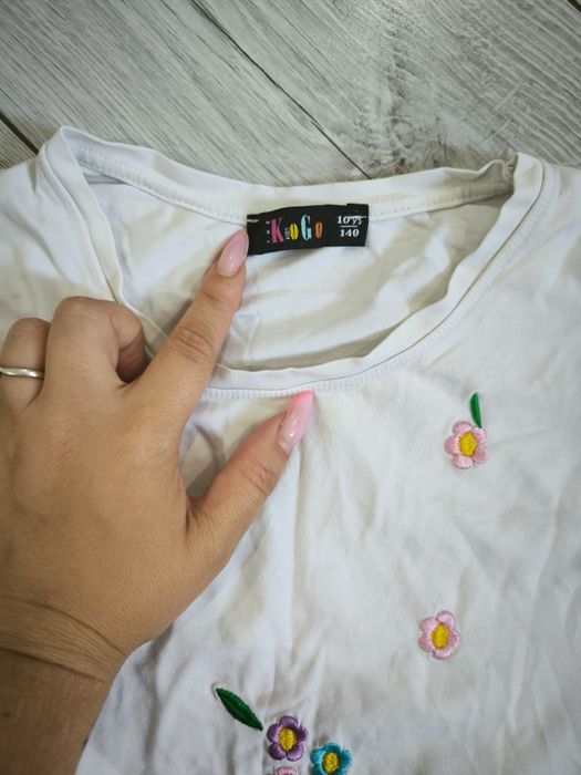 Paka ubrań 140 dla dziewczynki zestaw bluza koszulka crop top