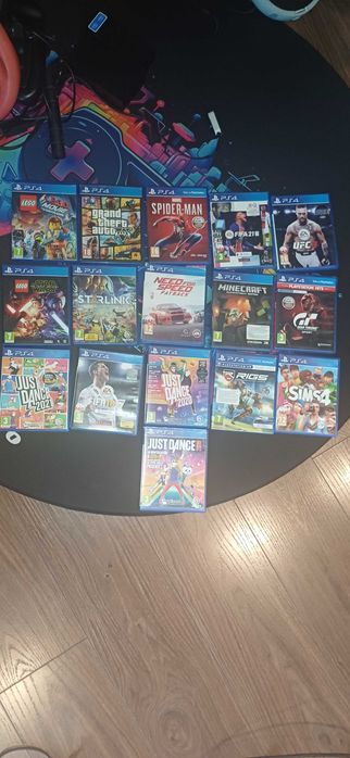 Ps4 gogle vr kierownica + 16 gier