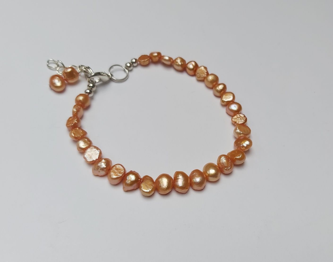 Śliczna delikatna bransoletka perły naturalne