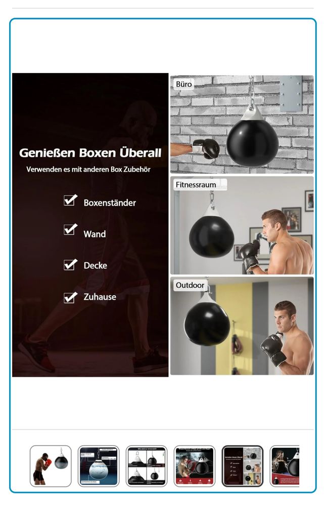 Aqua bag 2.0 Wodny worek bokserski 50kg treningowy na wodę M/45 18”