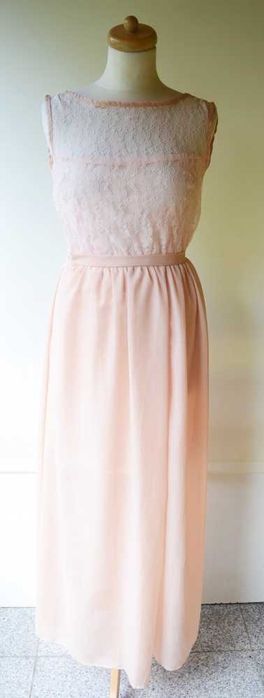 Sukienka Różowa Koronka Odkryte Plecy Wesele XS 34