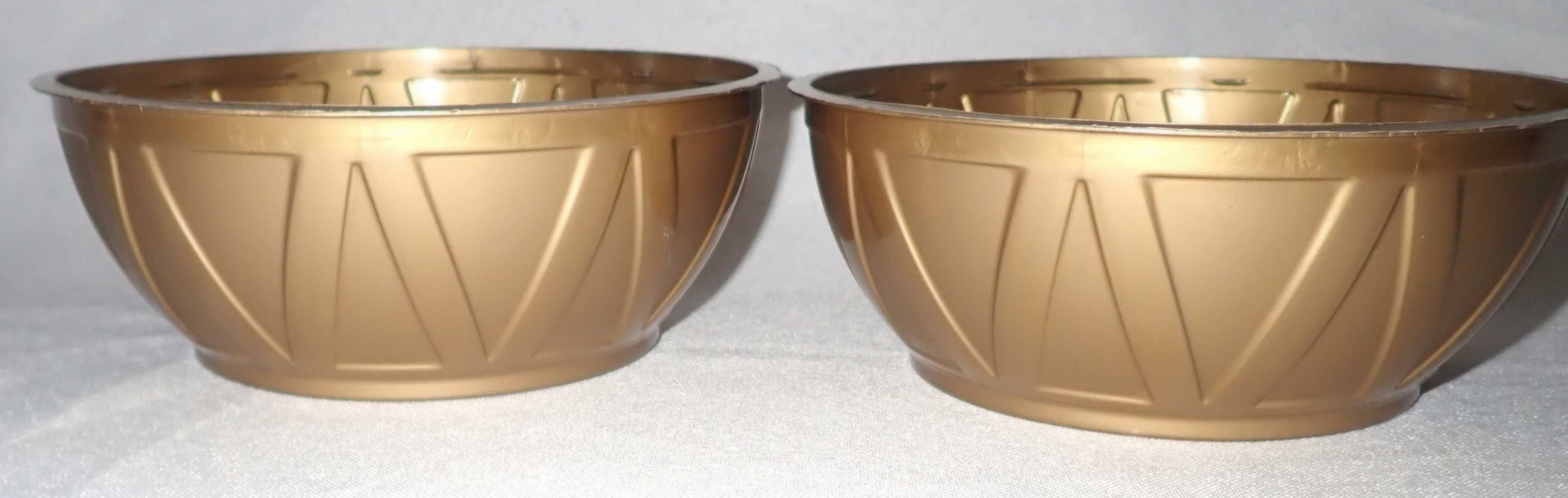 Miski 18 cm ZŁOTE, białe na stroiki do kompozycji M18KR