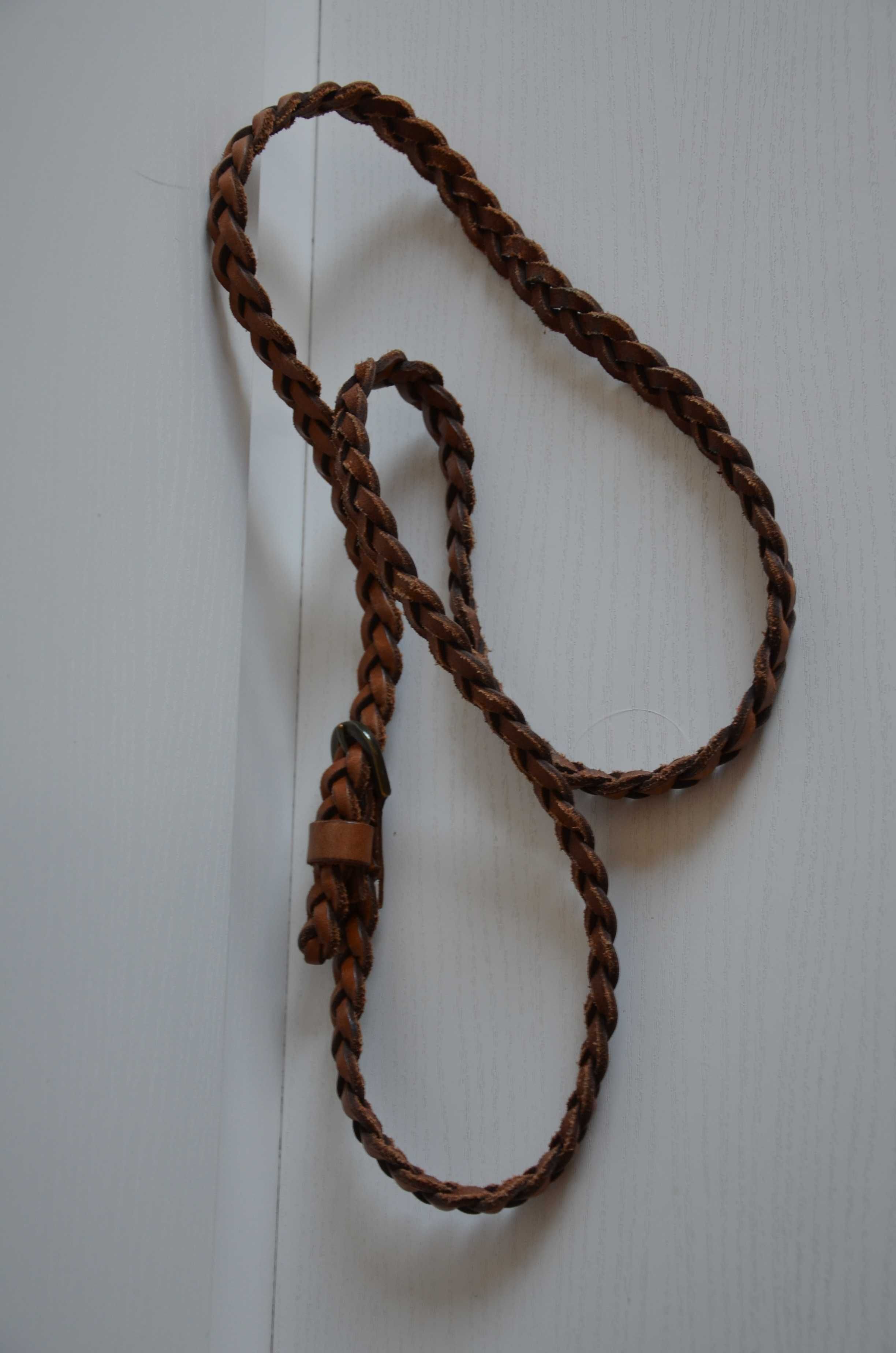 pasek 100% skóra brąz 104 cm