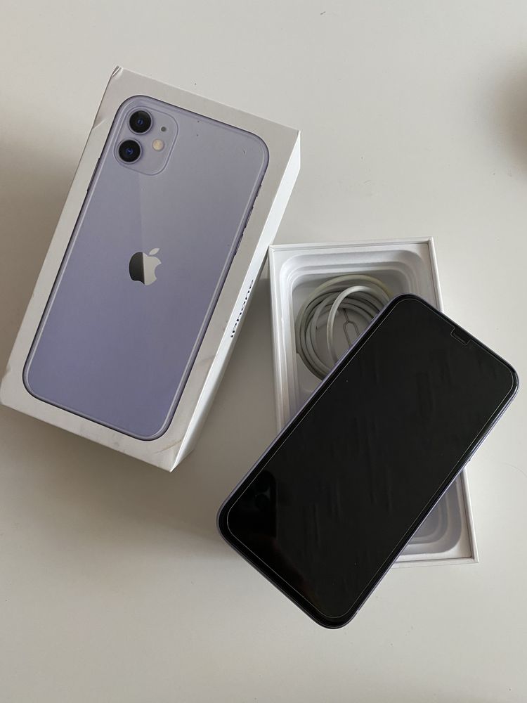 Apple Iphone 11 64gb purple fioletowy bdb stan, bateria 81%